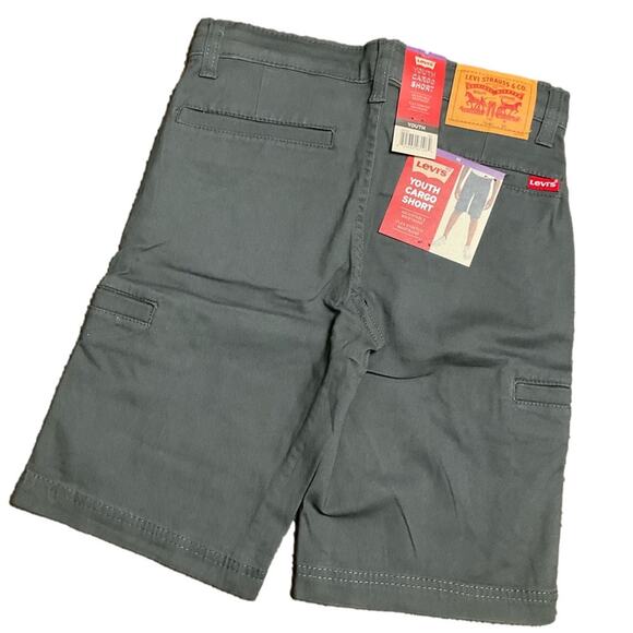 Levi's Boy’s Cargo Shorts Straight Leg Stretch Adjustable Waist Gray Size 10 NWT - Picture 4 of 9
